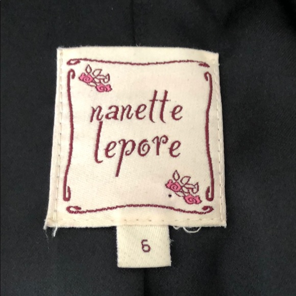 🆕 NANETTE LEPORE Black Lace Tuxedo Jacket Sz 6 - Picture 7 of 8